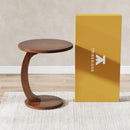 Mid-Century C-Shaped Wood End Table by Axyaa