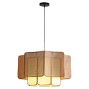 Axyaa Rattan Pendant Light: Japanese Wabi Sabi Bohemian Chandelier for Modern Home Decor