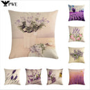 Axyaa Lavender Linen Throw Pillow 45*45cm