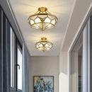 Axyaa Classic Copper Ceiling Light with Glass Shade for Home Decor Lighting
