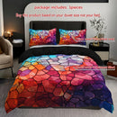 Axyaa Diamond Plaid Duvet Cover Set with 2 Pillowcases - Polyester, Breathable