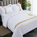 Axyaa Hotel Four-Piece White Quilt Set - 140g Twill Thickened Pure Linen