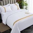 Axyaa Hotel Four-Piece White Quilt Set - 140g Twill Thickened Pure Linen