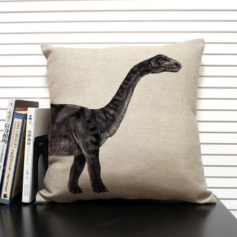 Axyaa Shark Dinosaur Linen Cushion Cover Throw Pillow Case 45x45cm