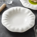 Axyaa White Ceramic Relief Plate Set - Restaurant Tableware
