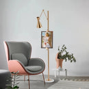 Axyaa Modern Metal Marble LED Floor Lamp for Bedroom Study Cafe Decor