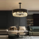 Axyaa Crystal LED Ceiling Chandeliers - Modern Black Gold Ceiling Lights
