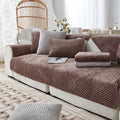 Axyaa Plush Sofa Cover Soft Solid Color Seat Cushion Home Decor