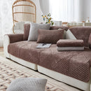 Axyaa Plush Sofa Cover Soft Solid Color Seat Cushion Home Decor