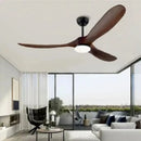 Axyaa Retro Solid Wood Ceiling Fan with Variable Frequency for Dining & Living Room