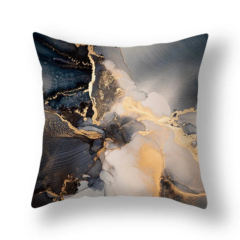 Axyaa Marble Pattern Cushion Cover Set for Home Decor
