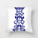 Axyaa Blue Geometric Floral Printed Pillow Case - Soft Cushion Cover