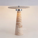 Axyaa Mushroom Travertine LED Table Lamp - Modern Cave Stone Desk Lighting