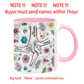 Axyaa 3D Effect Kids Names Mug with Flowers for Mother's Day Gifts