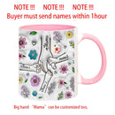 Axyaa 3D Effect Kids Names Mug with Flowers for Mother's Day Gifts