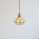 Axyaa Copper Glass LED Pendant Lamp for Kitchen Balcony Bedroom Industrial Decor