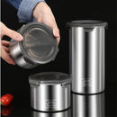 Axyaa Stainless Steel Food Sealed Can Large-capacity Storage Tank with Buckle