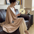 Axyaa Camel Wool Shawl Blanket - Coral Fleece Sofa Blanket for Office Nap & Winter