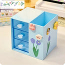 Axyaa Kawaii Desk Pen Holder & Organizer Box - Multifunctional Desktop Storage Organizing