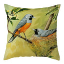 Magpie Print Cushion Cover by Axyaa: Decorative Flora & Fauna Pillowcase for Home