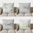 Axyaa Eucalyptus Greenery Floral Pillow Cover for Sofa, Bedroom, Car