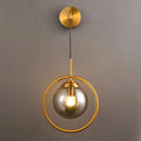 Golden Glass Ball Wall Sconce - Axyaa Bedside Wall Lamp for Modern Home Decor