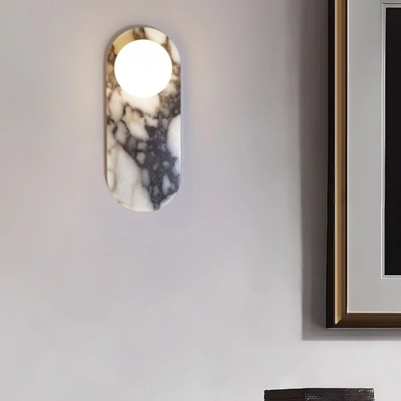 Axyaa Marble LED Wall Lamps - Nordic Minimalism for Bedroom, Bathroom, Living Room