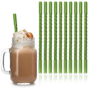 Axyaa Pink Glass Straw Set of 10 - Reusable Eco-Friendly Bubble Tea Smoothie Straws