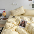 Axyaa Cotton Solid Color Four-Piece Bedding Set for Student Dorm