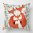 Axyaa Linen Fox Sofa Cushion Cover 50x50 Square Home Décor Pillowcase