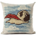 Axyaa French Bulldog Print Linen Throw Pillowcase for Home and Car Decor