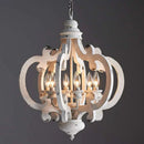 Axyaa Wood LED Chandelier: Farmhouse Retro Indoor Lighting Fixture