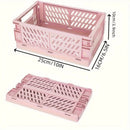 Axyaa 5-Color Foldable Stackable Baskets Set for Desk Organization