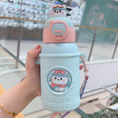 Axyaa Kids Stainless Steel Straw Water Cup - Cute Animal Doll Design