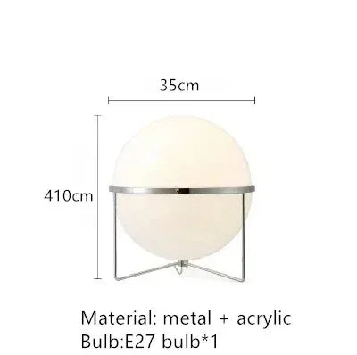 Axyaa Chrome Metal White Acrylic Ball Floor Lamp