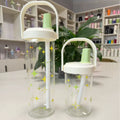 Axyaa Cute Plastic Straw Water Bottle with Lid - Large Capacity, Leak Proof Cup