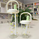 Axyaa Cute Plastic Straw Water Bottle with Lid - Large Capacity, Leak Proof Cup