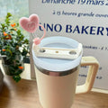 Axyaa Bear Straw Cover Caps: Cute Hearts 10mm Silicone Toppers for Tumblers