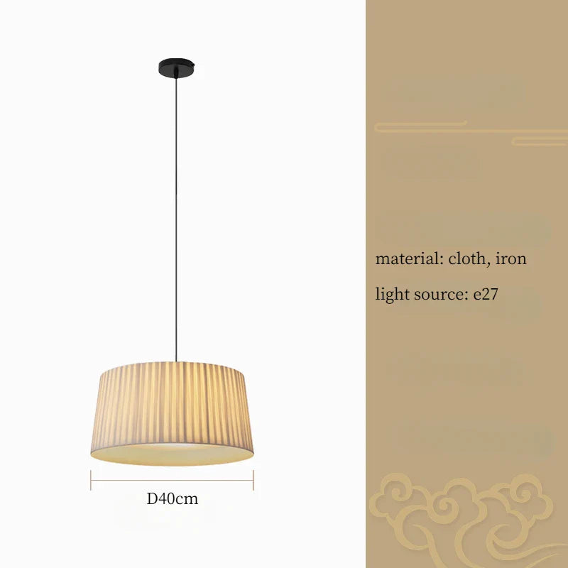 Axyaa Wabi Sabi Fabric Pendant Lights Nordic Style Chandeliers