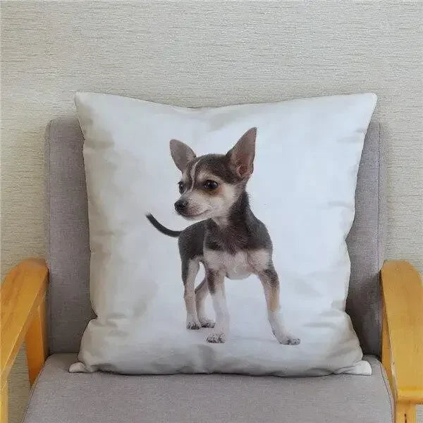 Chihuahua Dog Printed Cushion Cover by Axyaa for Home Decor