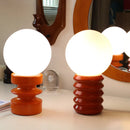 Axya Retro Orange Wood Glass Table Lamp for Bedroom Atmosphere - Korean Design