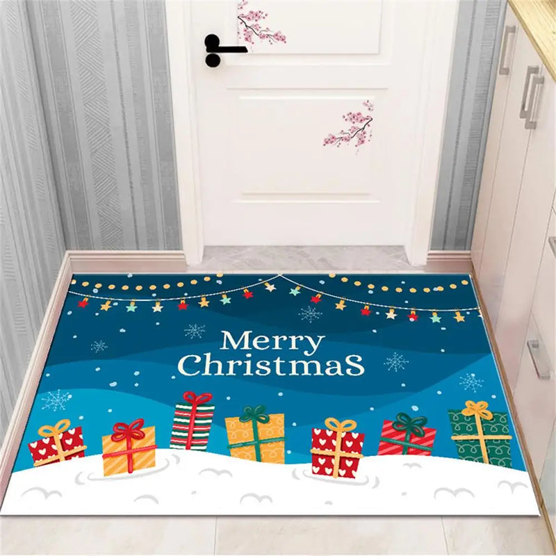 Axyaa Christmas & New Year Home Decor Door Mat - Anti-Slip Floor Rug