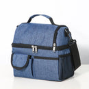 Axyaa Double Layer Oxford Cloth Tote Lunch Bag with Shoulder Strap for School and Office