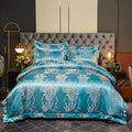 Axyaa Satin Jacquard Embroidered 4-Piece Bedding Set