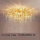 Axyaa Gold Crystal Droplet Ceiling Chandelier LED Lighting