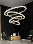 Luxury Crystal Pendant LED Chandelier by Axyaa - Designer Dimmable Circle Fixture