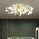 Axyaa Ginkgo Leaf Acrylic & Metal LED Ceiling Chandelier for Modern Home Decor