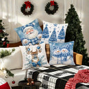 Axyaa Christmas Pillow Covers - Santa Claus, Snowman, Reindeer, Holiday Tree Designs