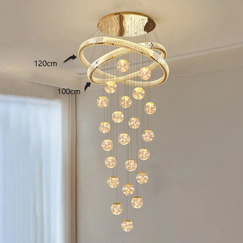 Axyaa Staircase Chandelier - Elegant Ceiling Lights - Hall Indoor Lighting Fixtures