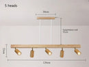 Axyaa Wooden Pendant Light: Adjustable LED Spotlight for Restaurant, Living Room, Bedroom
